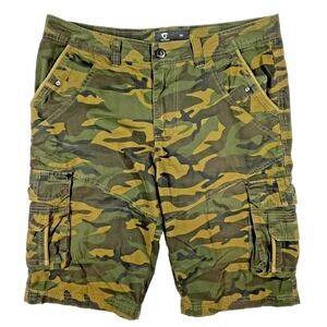 Fried Denim Camo Cargo Shorts Men's 34 (Fits 36) Gorpcore Military Utility 12"
